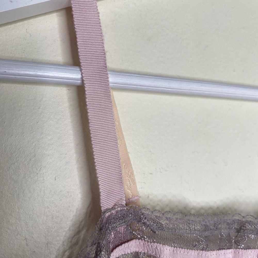 Victorias Secret Y2k Mauve Lace Pink Tie Mini Dress Lingerie Slip Size XS Ballet - Picture 5 of 12